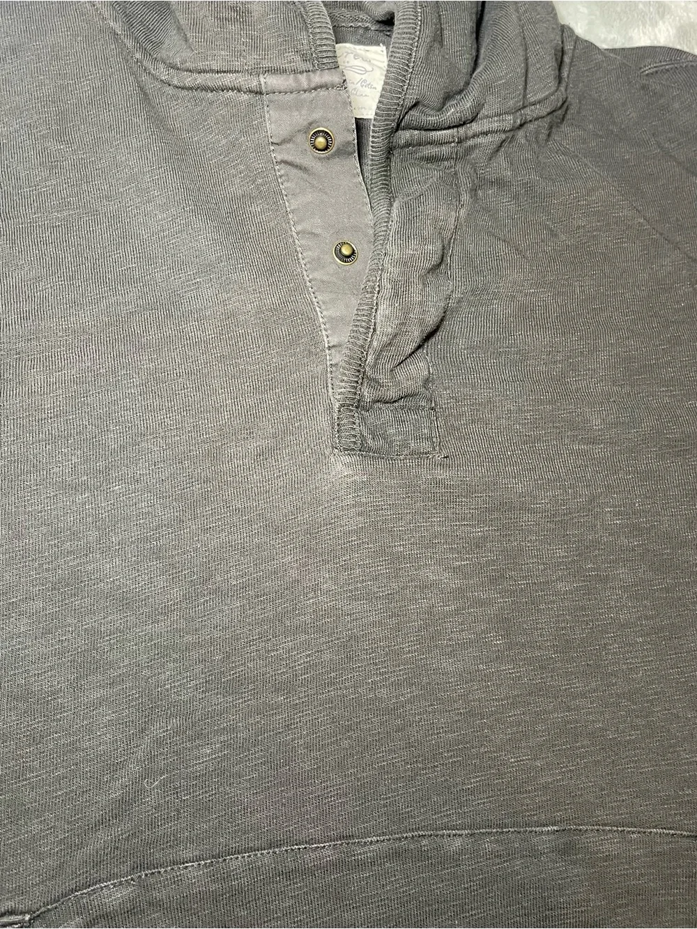 J.Crew Men’s Medium Garment Dyed Pullover Hoodie Black 100% Cotton Casual